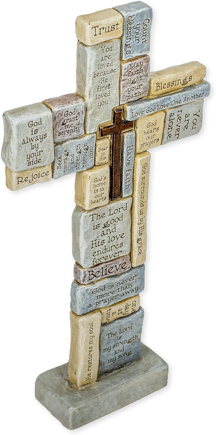 Roman Giftware Inc., Inspirational Crosswords Collection, 12.5" H Crossword Table Cross,Religious, Inspirational, Durable (6x1x12) - Image 2
